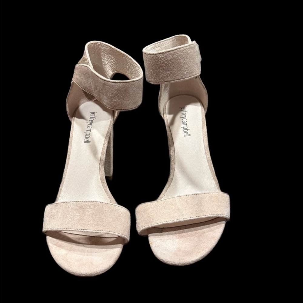 Jeffrey Campbell Cream Suede 3 1/4 inch Heels - Picture 4 of 4